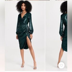 Amanda Uprichard Long Sleeve Roma Dress In Ansella Burnout
